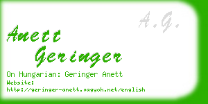 anett geringer business card